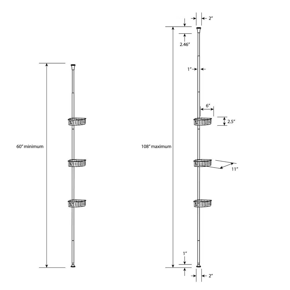 Steel Corner Tension Pole Caddy - Image 5