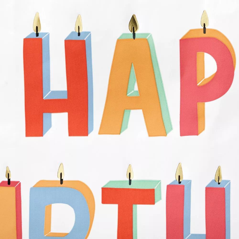 Medium Candles Print Gift Bag - Multicolor Typography 10" 12.75" 5"