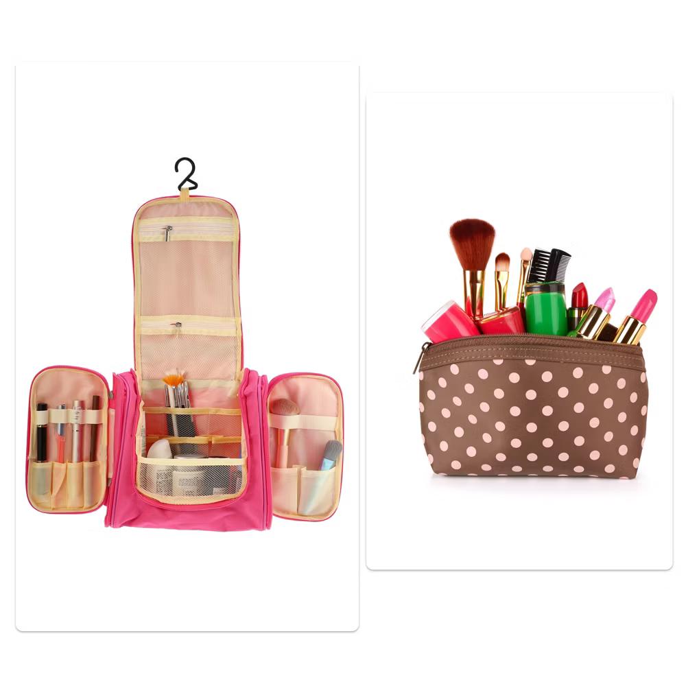Travel Makeup Bag Travel Toiletry Organizer Makeup Brush Holder Waterproof Oxford Cloth 1 Pc - Image 30