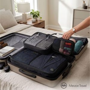 Merzon Packus Cubus 3-Piece Packing Cube Set Travel Luggage Organizer Set for Suitcases & Bags