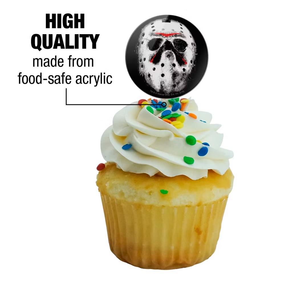 Friday the 13th Jason Mask Cupcake Picks Toppers Decoration Set of 6 - Image 6