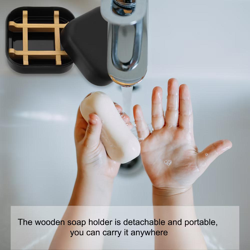 Bamboo Fiber Wooden Square Detachable Self Draining Soap Dishes - Image 3