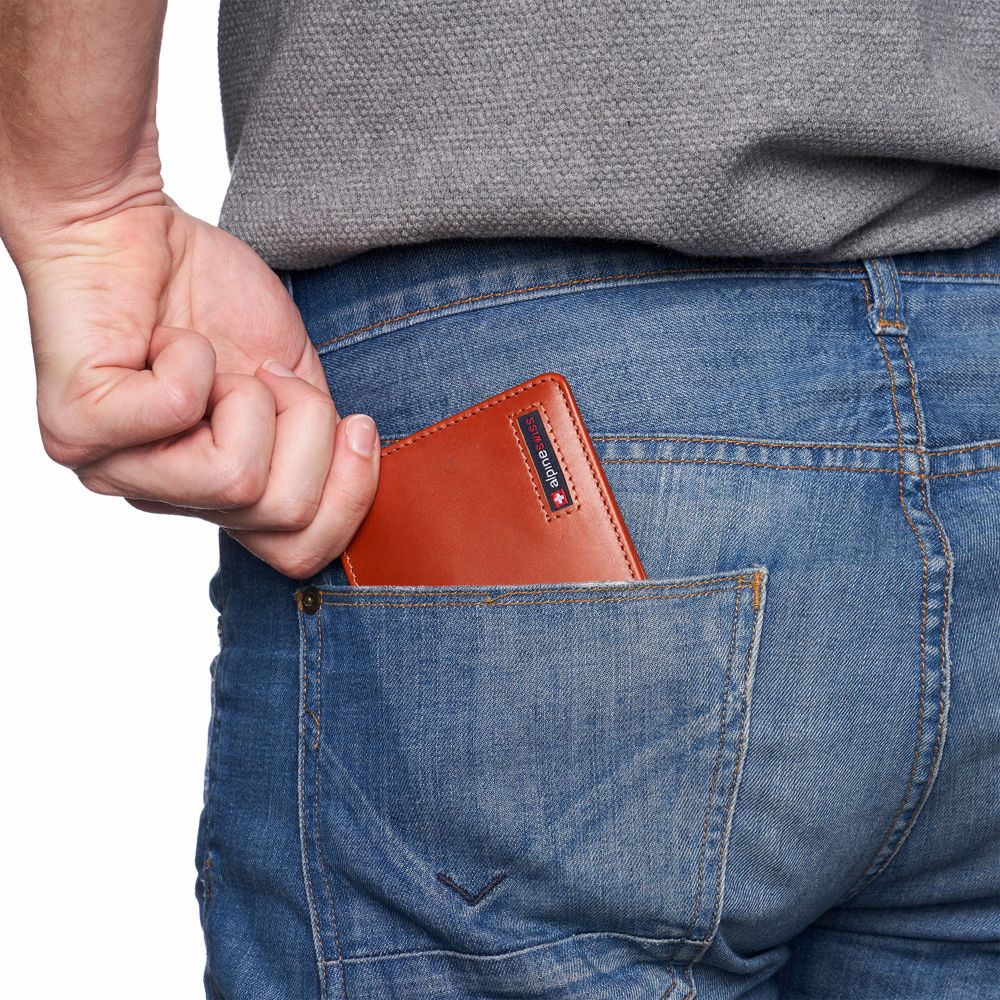 Alpine Swiss Connor Executive Bifold Wallet | Business Passcase for Men | Premium Leather | Dual ID Windows | RFID Blocking | Gift Box Included - Image 15