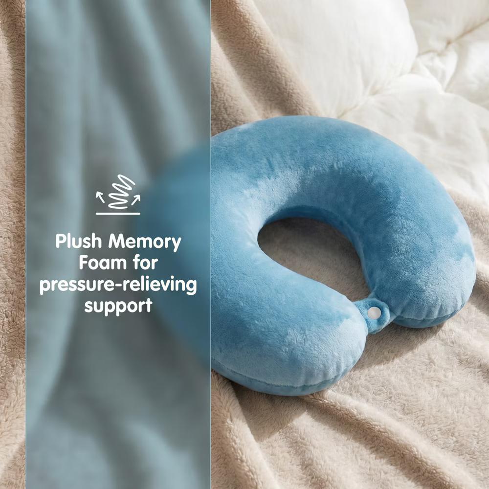 Solid PP Cotton Lightweight Office U-Shape Travel Neck Pillows 11x11in 1 Pc - Image 24