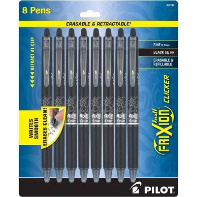 8pk FriXion Clicker Erasable Gel Pens Fine Point 0.7mm Black Ink