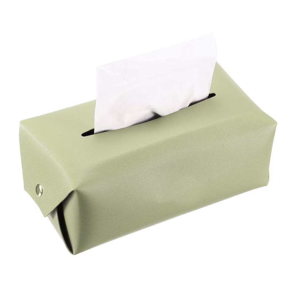 Rectangle PU Leather Tabletop Bathroom Kitchen Tissue Box Cover - Image 26