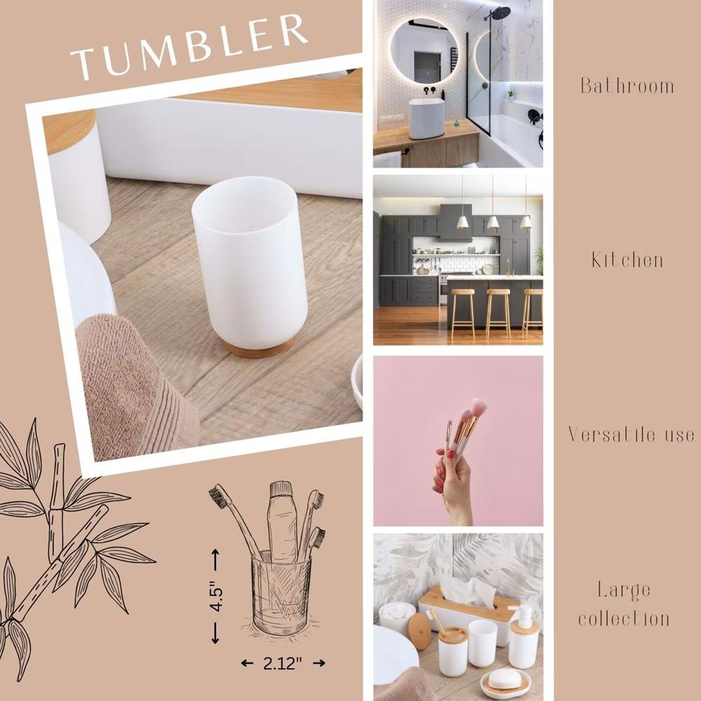 French Home Goods Elegant Bamboo-Based Bathroom Tumbler – Modern Vanity Cup, Ideal for Toothbrush Holder or Countertop Organizer - Image 18