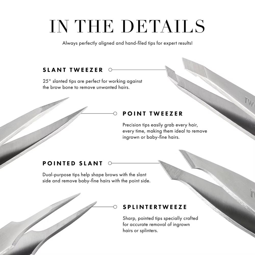 Slant Tweezer - Rose Gold: Stainless Steel, Eyebrow Hair Removal Tool - Image 6