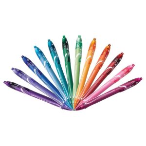 12pk Gelocity Quick Dry Assorted Ink: Rubber Grip, Art & Stationery, Multicolored Ink