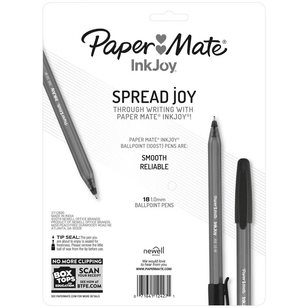 PaperMate InkJoy 18pk Ballpoint Pen Black Ink: 1.0mm Point, Office & Stationery Supplies, Ink Pens