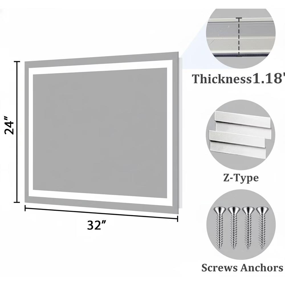 New England Stories Anti-Fog LED Bathroom Mirror with Dual Front & Backlit Lights - Image 2
