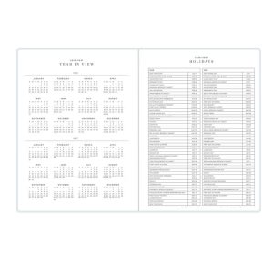 Day Designer 6"x8" 2026-2027 Boutique Edition Weekly/Monthly Planner Ticking Stripe Blue Bookbound