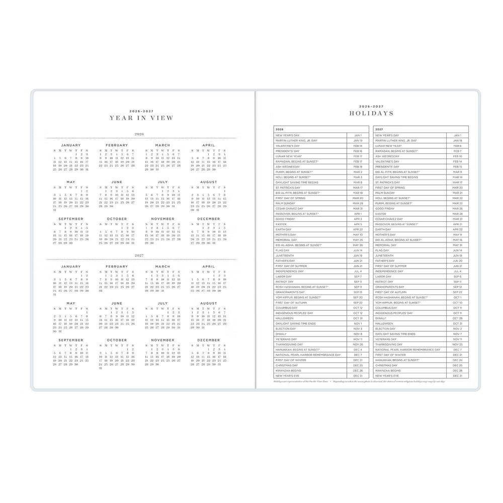 Day Designer 6"x8" 2026-2027 Boutique Edition Weekly/Monthly Planner Ticking Stripe Blue Bookbound