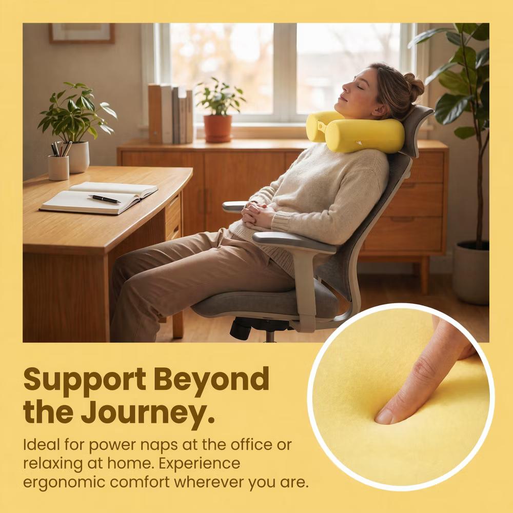 U‑Shaped Memory Foam Nap Pillow with Snap Closure for Desk and Travel Use 1Pc - Image 28
