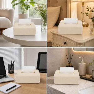 Solid Color Tissue Box Cover 1 Pc