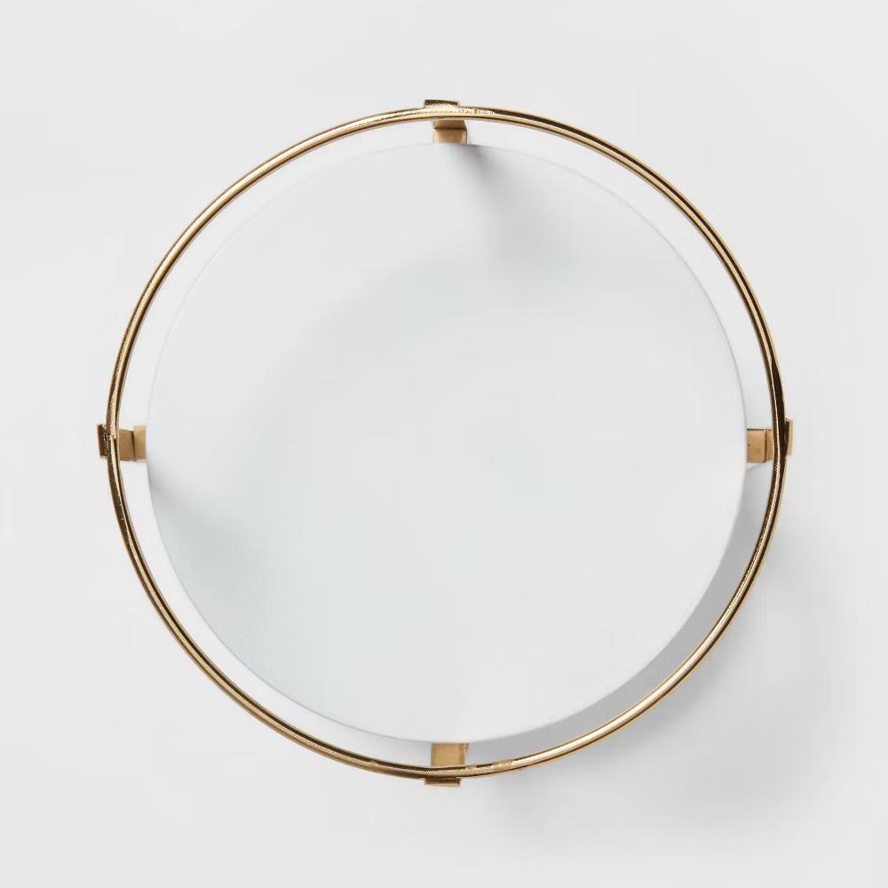 10" 5.7" Round Metal Countertop Turntable Brass - Bathroom Organizer Tray, Iron, Spot Clean - Image 2