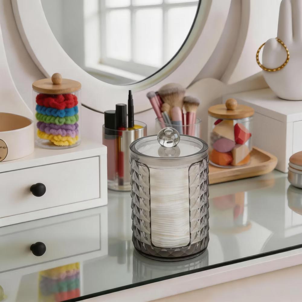 Compact Diamond-pattern Bath Canister 1 Pc - Image 7