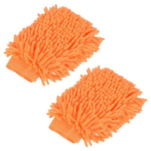 Microfiber Soft Chenille Double Sided Cleaning Gloves 9.84" 6.69" 2 Pcs