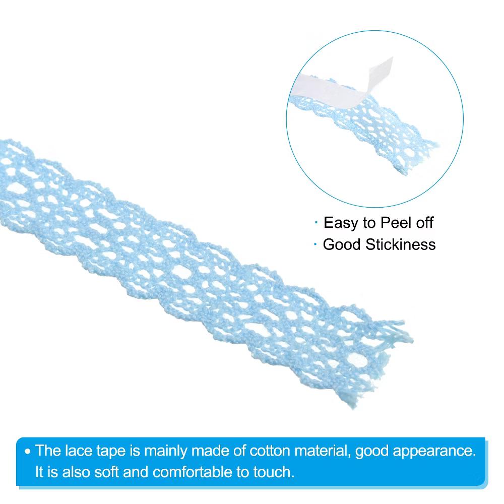 Cotton Self-Adhesive DIY Craft Decorative Lace Ribbon Tapes 0.7" 2 Yards 4 Pcs - Image 7