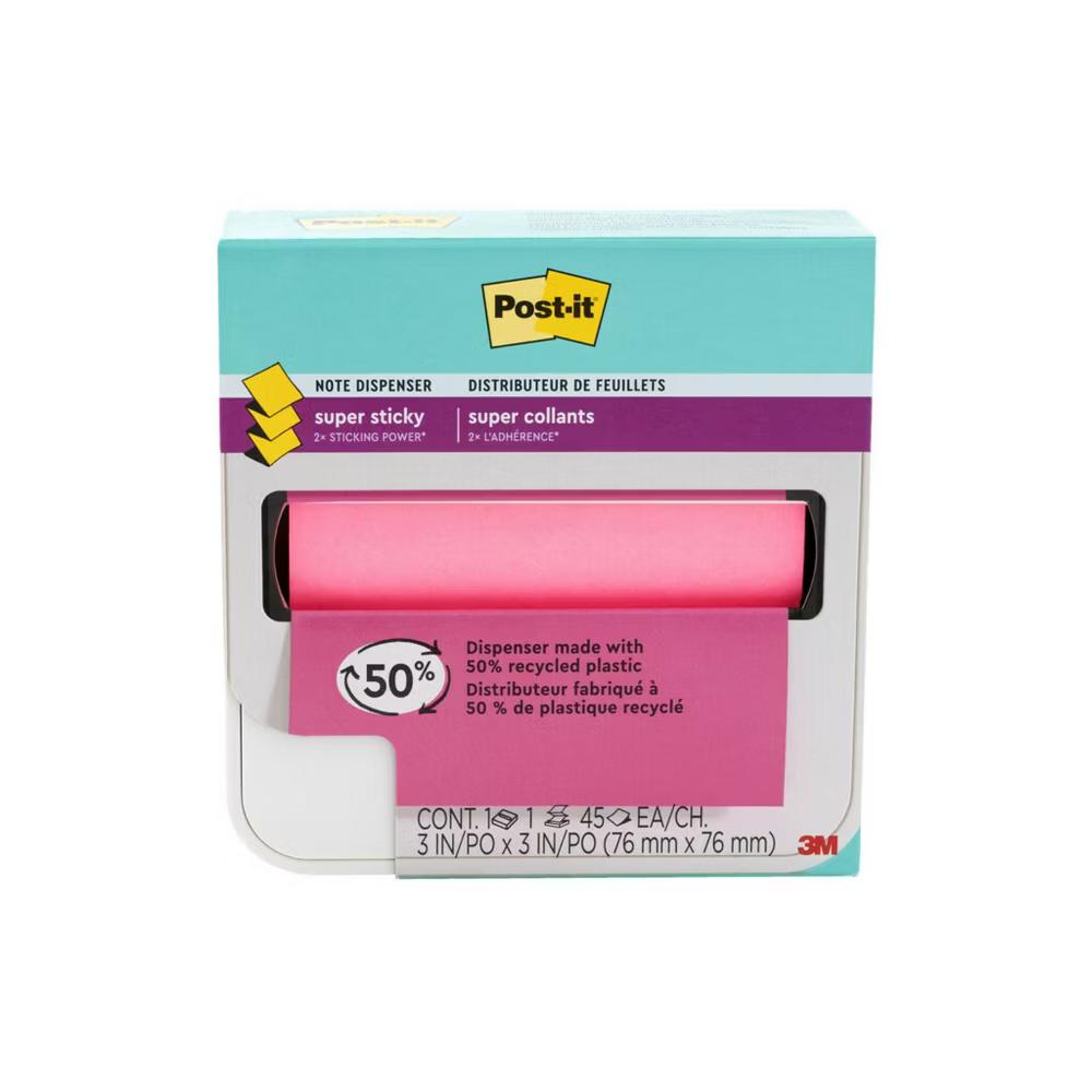 Dispenser Wave White: Plastic Desk Organizer & Note Holder, 3.422" Height, 3.641" Width, 1.25" Depth - Image 2