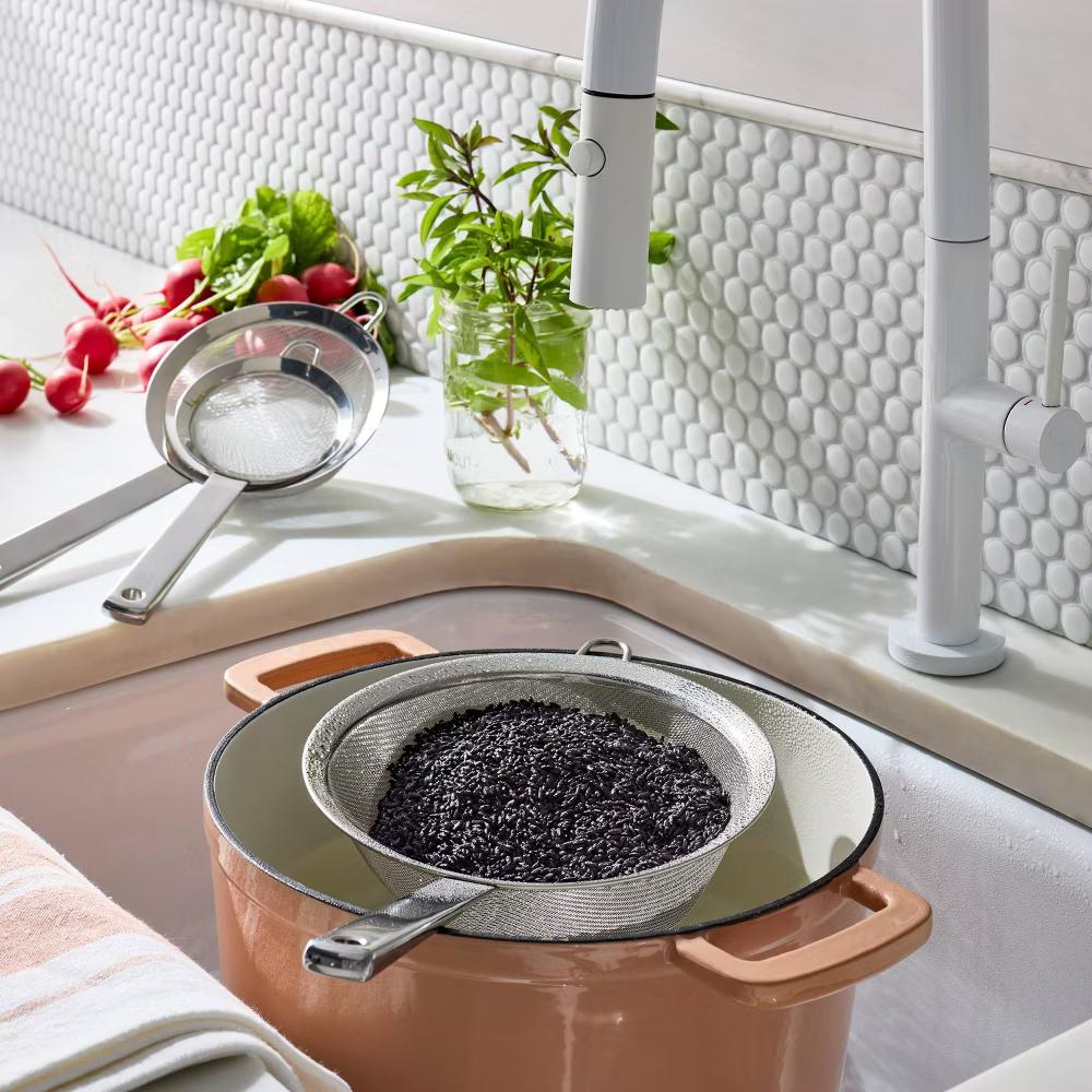 3pc (3", 5", and 8") Stainless Steel Mesh Strainer Set Silver - Image 2