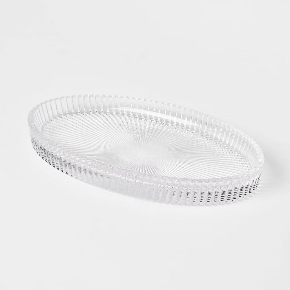 Ribbed Glass Vanity Tray Clear - Image 4