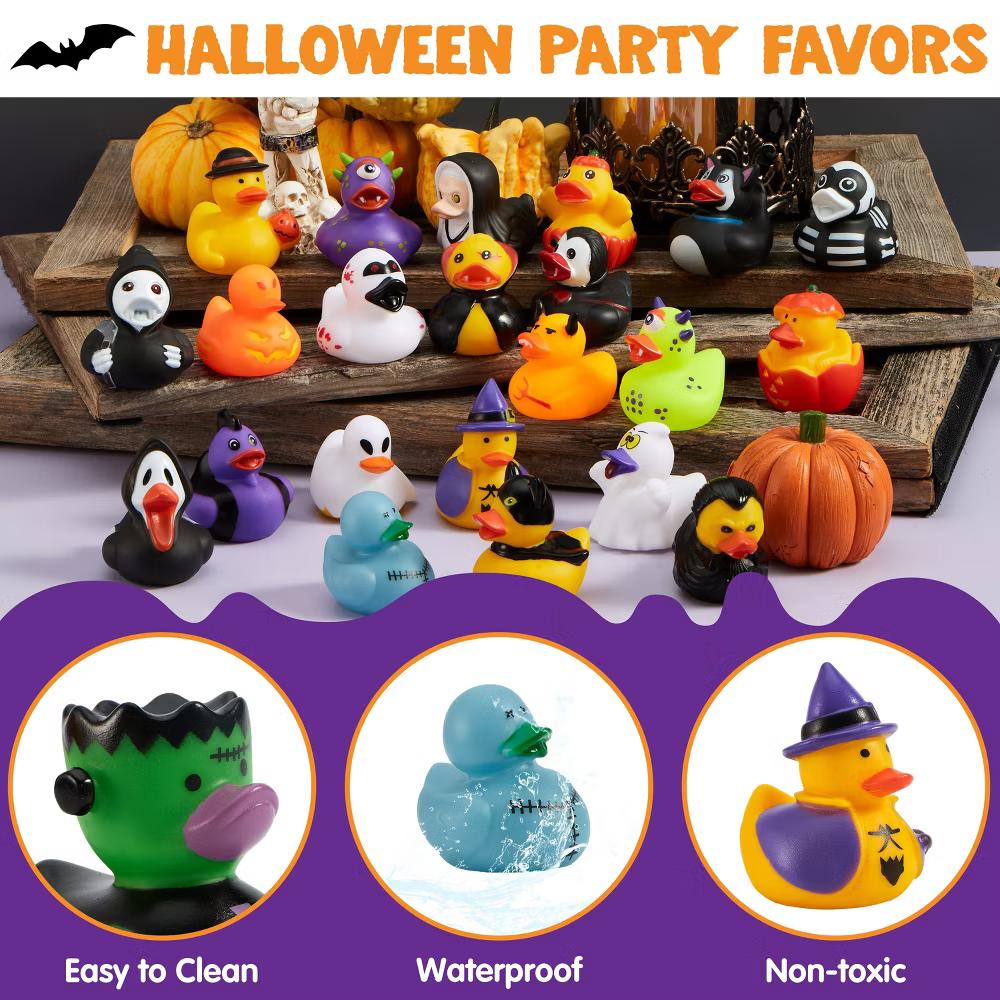 Halloween Party Supplies, Rubber Ducks Party Toys for Halloween Goodie Bag Fillers Decorations School Classroom Game Prizes Baby Bath Toy - Image 26