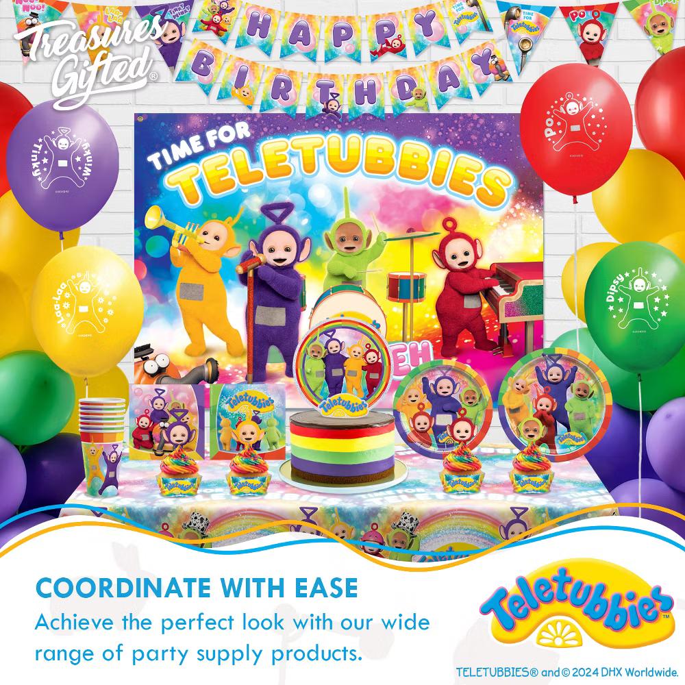 Treasures Gifted Teletubbies Dinner Plates 9in - Disposable Paper Plates - Teletubbies Birthday Party Supplies - Image 2