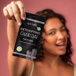 Que Bella Detoxifying Charcoal Peel off Mask - 0.5oz: Paraben-Free, Water-Based, Vegan, Multi Skin Type