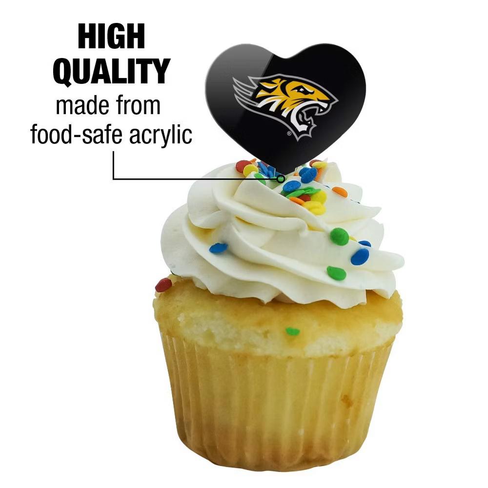 Towson University Tigers Logo Heart Love Cupcake Picks Toppers Decoration Set of 6 - Image 6