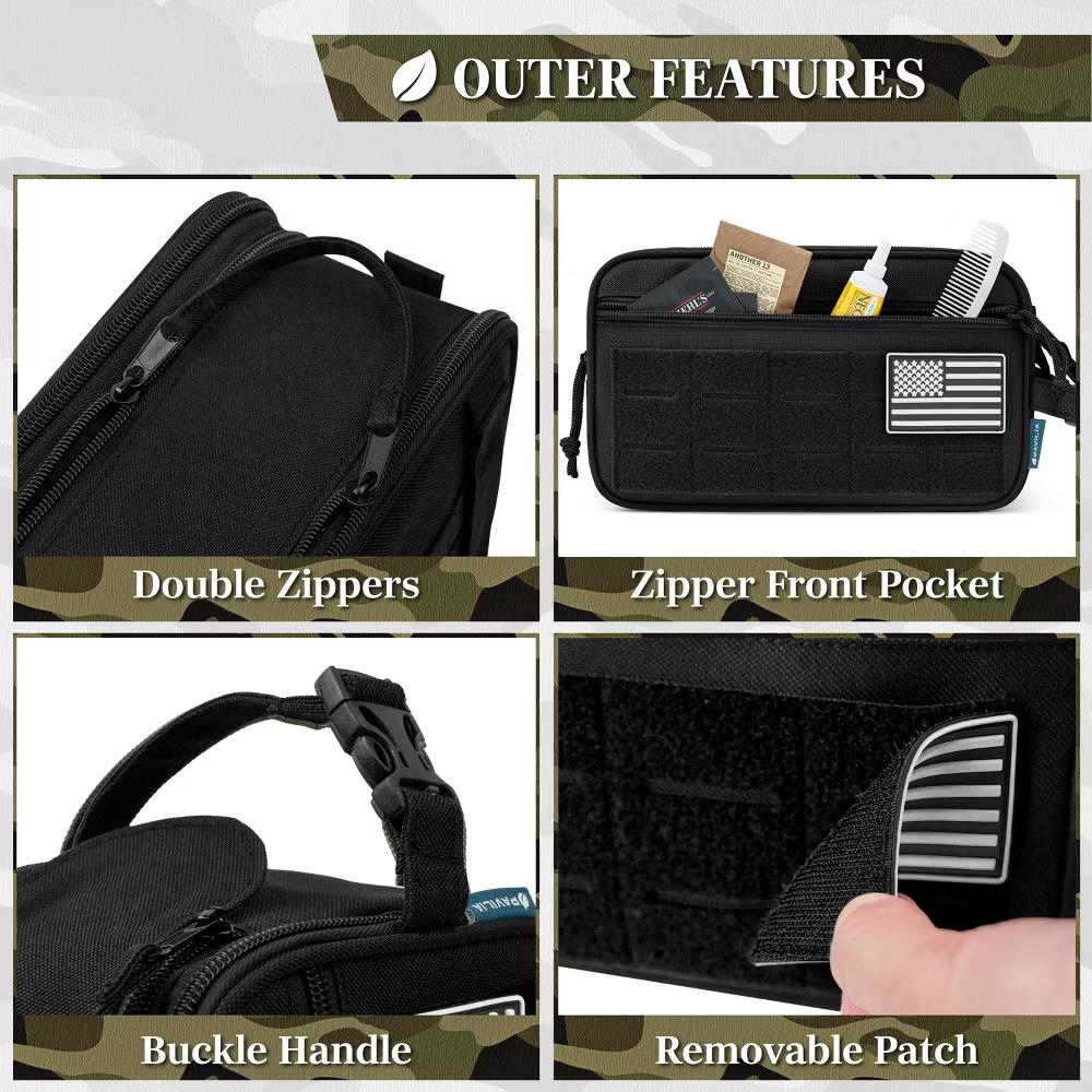Tactical Toiletry Bag for Men, Hygiene Travel Bag, Military Dopp Kit, Water Resistant Molle Pouch, Shaving Grooming Organizer Case - Image 40