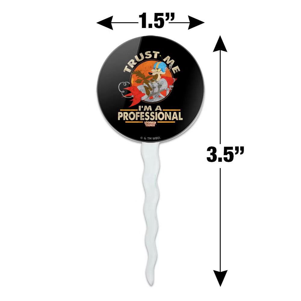 Looney Tunes Wile E Coyote I'm A Professional Cupcake Picks Toppers Decoration Set of 6 - Image 5