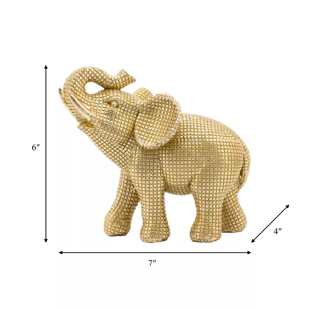 Sagebrook Home 7" Elephant Sculpture - Decorative Polyresin Elephant Statue For Home Decor - Table Accent, Desktop Figurine - Image 16