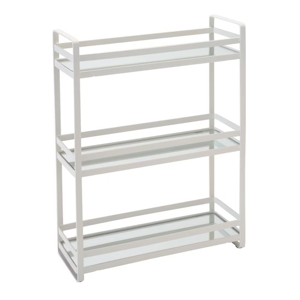 3 Tier Flat Wire Slim Vanity Tower White - Image 4
