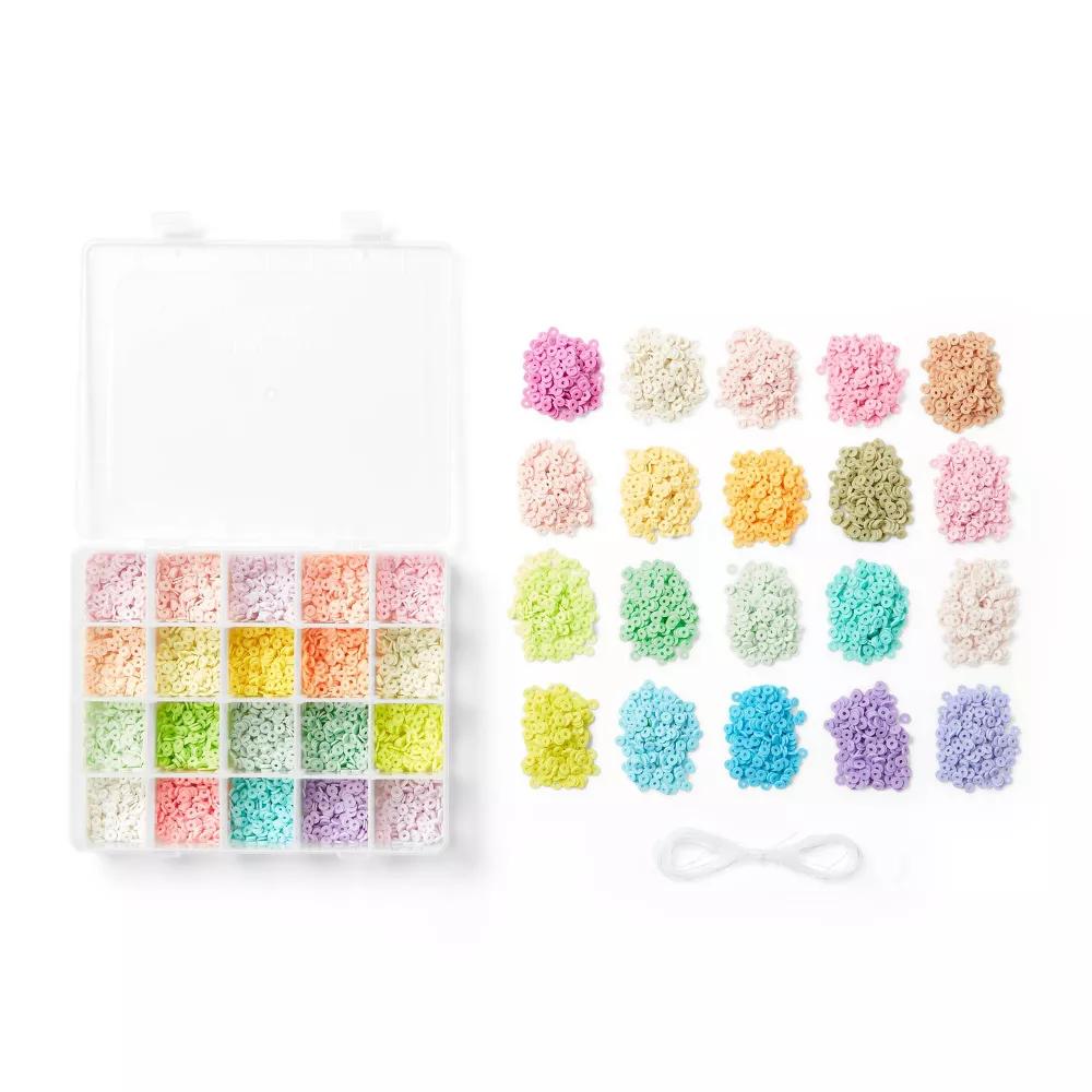 8000ct Clay Beads Bracelet Making Kit Pastel