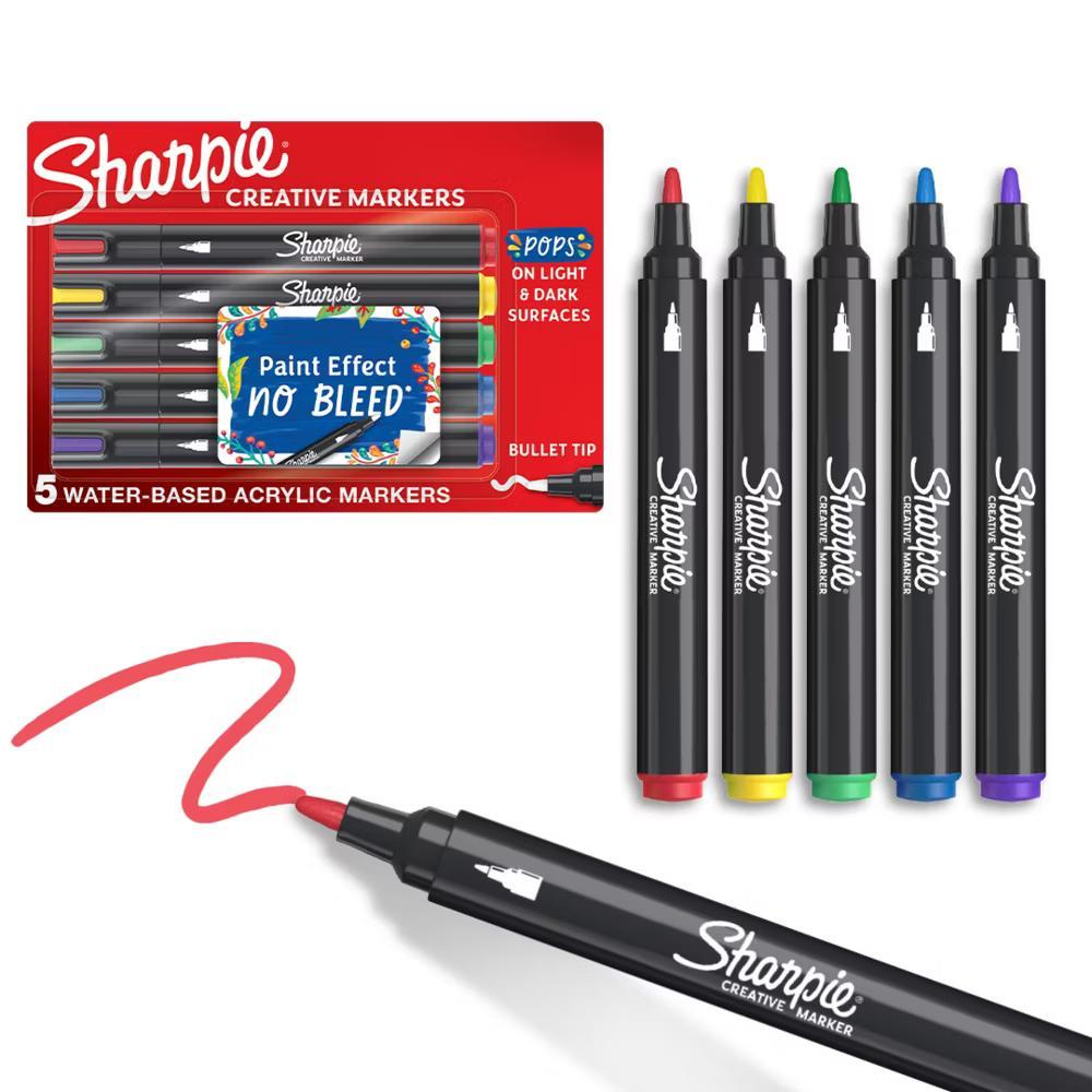 5pk Creative Markers Colorful Bullet Tip Gifting: Permanent Medium Point Art & Stationery Set - Image 8