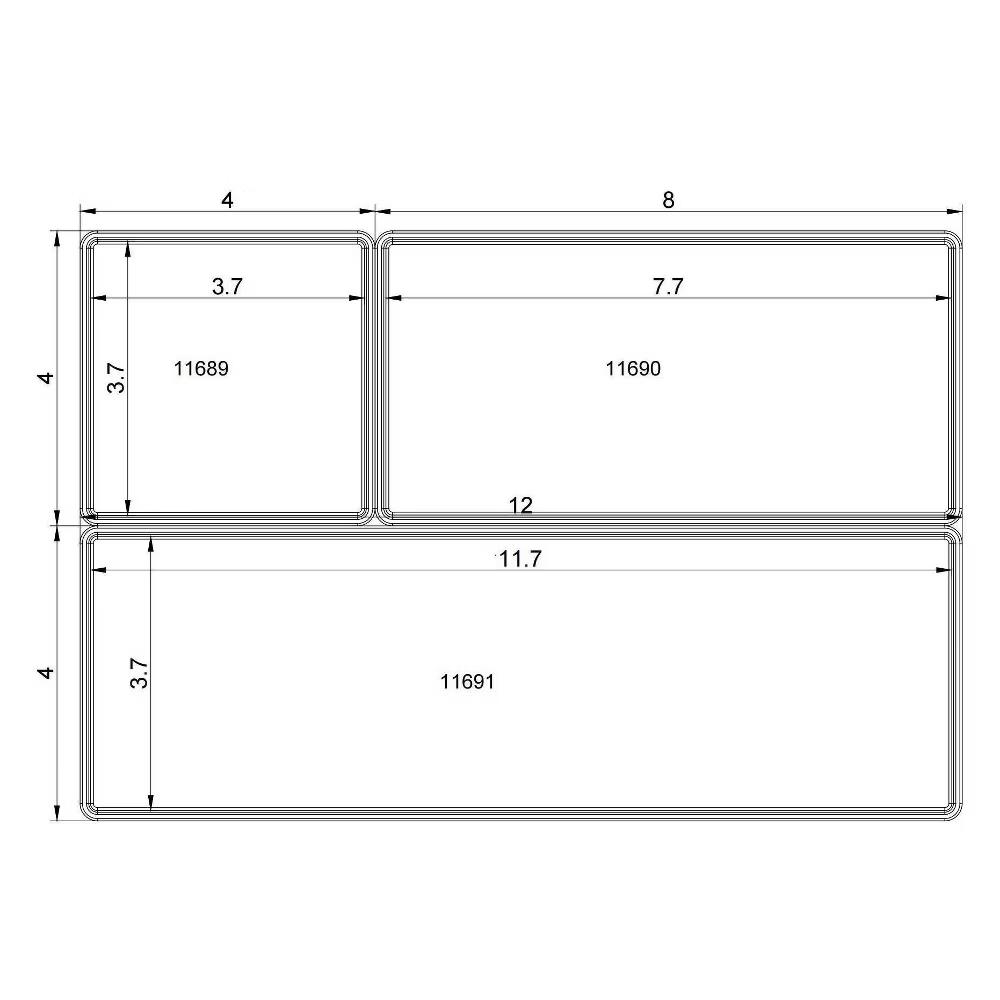 3 Bathroom Plastic Tray Beauty Organizer Set Clear - Image 6