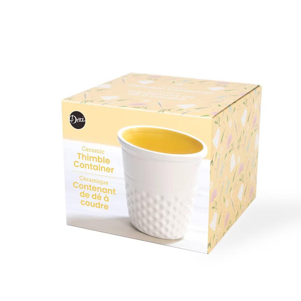 Thimble Container Yellow: Plastic Sewing Storage Case, Sewing Kit Accessory, 4" Height, 3.5" Width, 0.6 lbs - Image 3