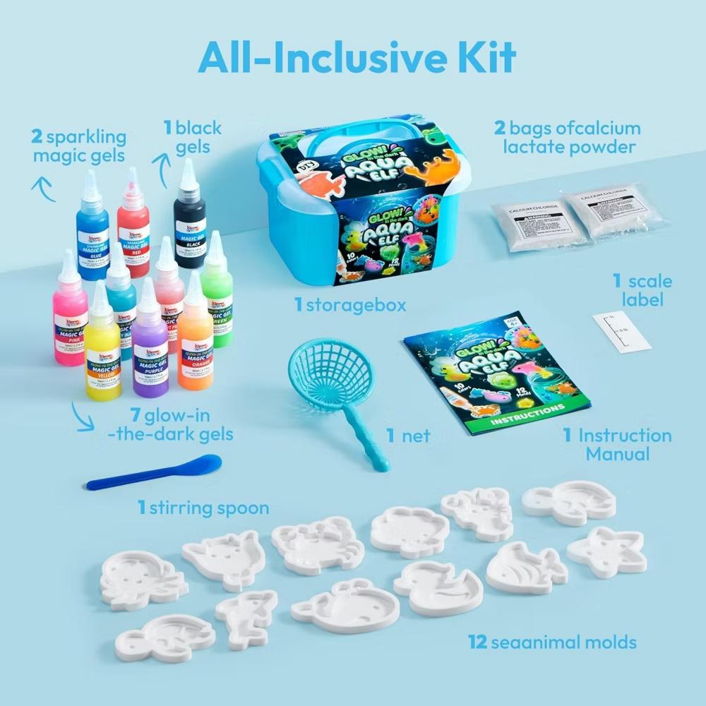 Magic Water Elf Toy Kit - 2 Styles, Fairy Water Gel Toy with 10 Magic Gels, 12 Molds, DIY STEM Arts and Crafts, Birthday Gifts for Kids Age 3 - Image 15