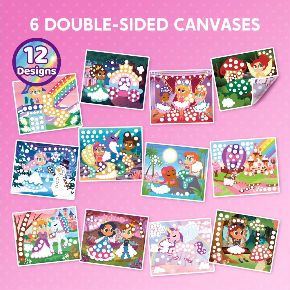 Unicorns Princess Dot Art Paper Craft Kit for Girls Age 3-8 No Mess DIY Stickers Kids School Arts Supplies Christmas Gifts Birthday Party favors - Image 7