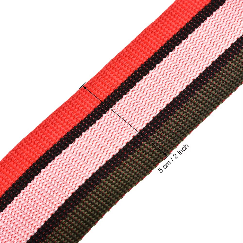 Adjustable PP Luggage Straps with Buckle Label Red Pink Dark Green 4Pcs - Image 3