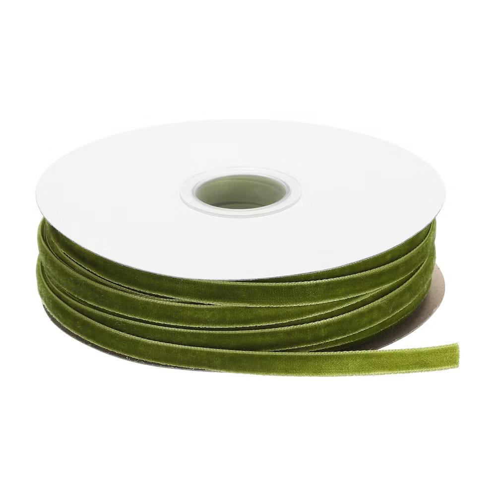 Soft Single Face Spool Silky Velvet Ribbon for Bouquets DIY Party - Image 2