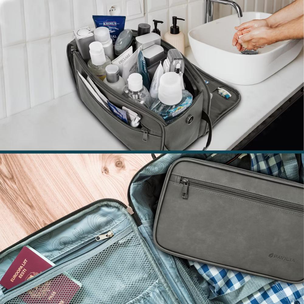 Toiletry Bag for Men, Travel Essentials Shaving Dopp Kit, Water Resistant Cosmetic Makeup Organizer Case - Image 26