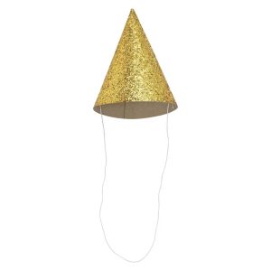 10ct 5" Glittered Party Hats Gold
