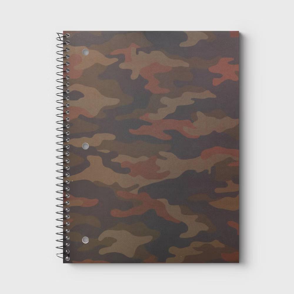 Camo Matte 7.5"x10.5" Soft Touch Wide Ruled Spiral Paper Notebook Green - Image 2