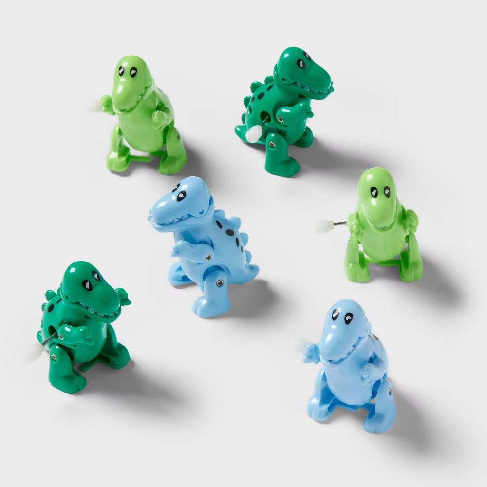 6ct Dinosaur Wind-Up Toy Green/Blue - Image 3
