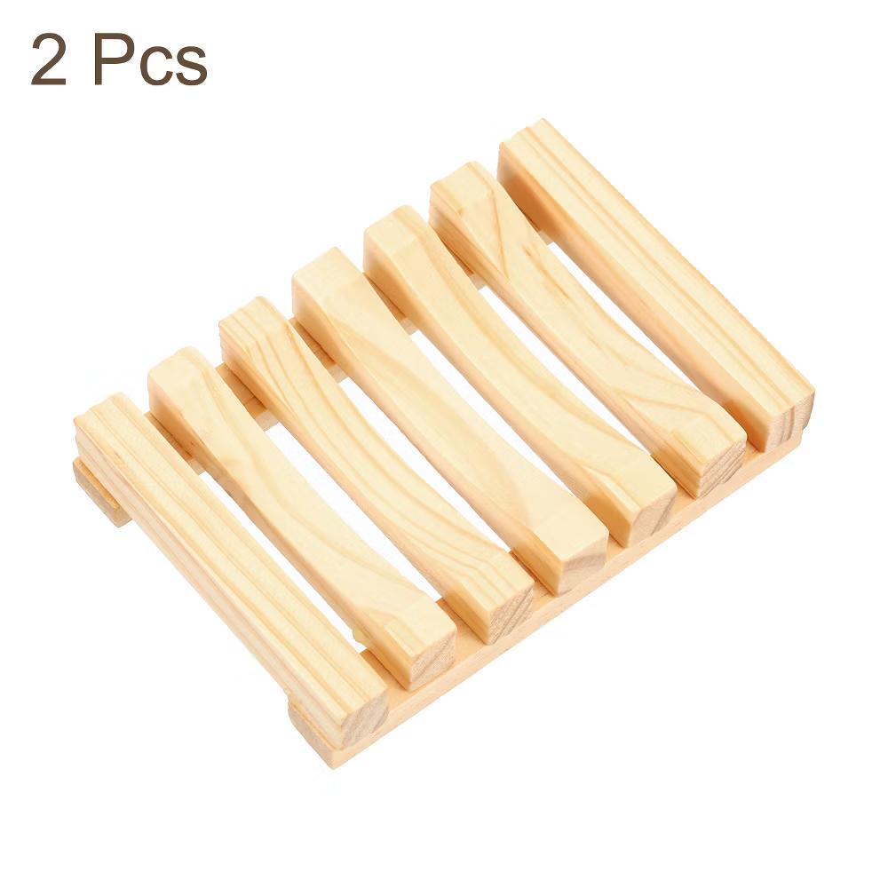 Wooden Natural Self Draining Bathroom Kitchen Sink Soap Dish - Image 16