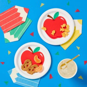 20ct Round Apple Classroom First Day of School Snack Paper Plates