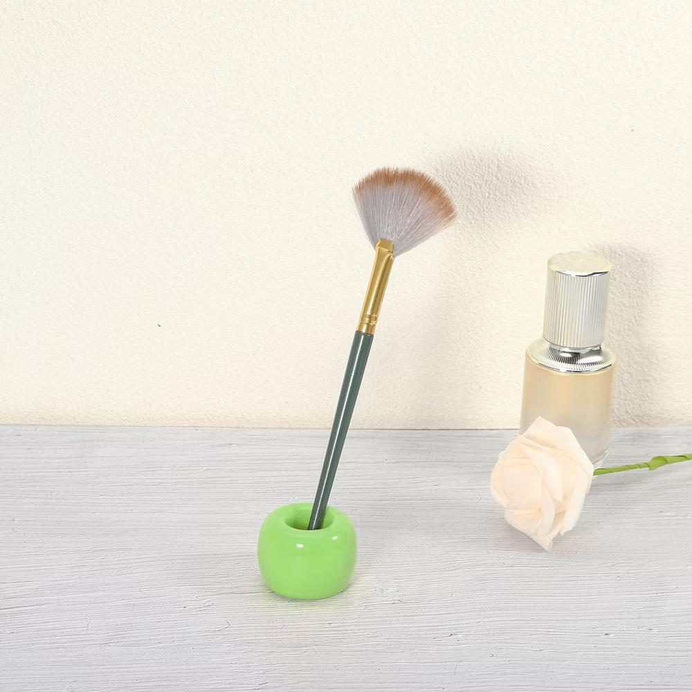Bathroom Round Mini Ceramic Toothbrush Holder 1.65"x1.18" 2Pcs - Image 35