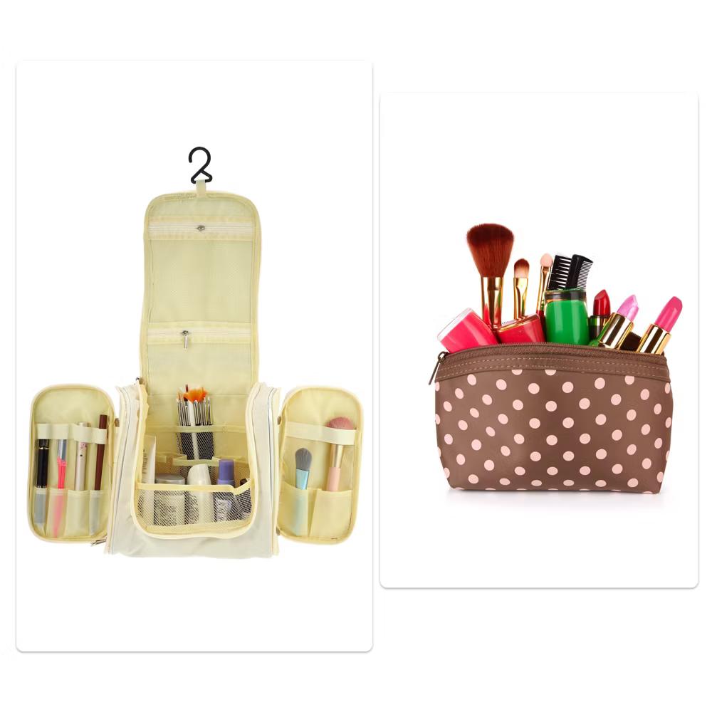 Travel Makeup Bag Travel Toiletry Organizer Makeup Brush Holder Waterproof Oxford Cloth 1 Pc - Image 5